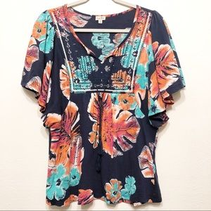 Chip & Pepper Leaf/Floral Tunic - Small